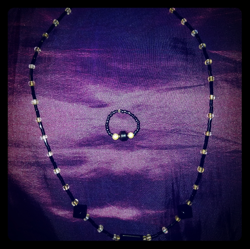 Necklace and ring set.